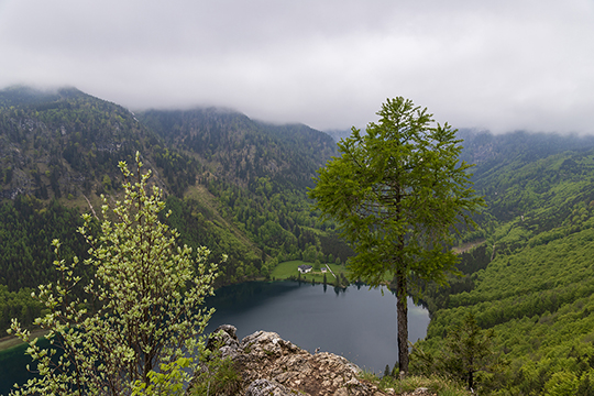 Blick vom Signalkogel auf den vorderen See